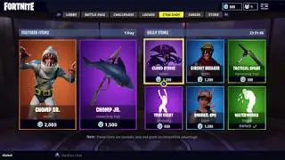 NEW SHARK SKINS - CHOMP SR. SKIN AND CHOMP JR PICKAXE IN FORTNITE ITEM SHOP