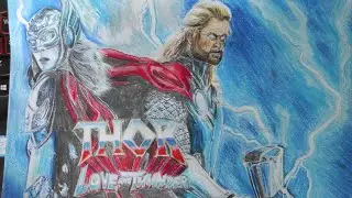 THOR 4: LOVE AND THUNDER (2022) drawing  Timelapse | ART MESS