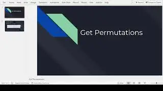 Get Permutations Using Recursion