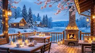 Soft Piano Cozy Winter Cabin by the River ❄️ 3 Hours of Soft Piano Snowfall & Fireplace Ambience