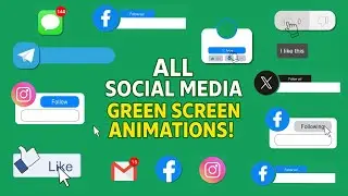 Green Screen Social Media Icons Animation &ndash; No Copyright