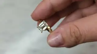 1.5 Ct Emerald Cut Solitaire Engagement Ring, Emerald Cut Engagement Ring, Emerald Cut Ring