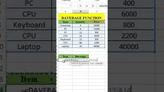 🧮 How to Use DAVERAGE Function in Excel | Database Average Calculation
