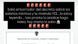 Borrador del decreto Vivienda VIS vs Salarios M&iacute;nimos 2026