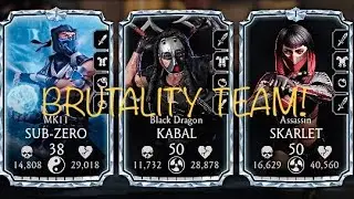 MK Mobile: Brutality Team - MK11 Sub-Zero, Black Dragon Kabal & Assassin Skarlet