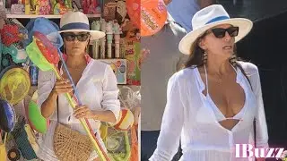 Eva Longoria Stuns in Plunging Romper During Family Beach Day in Marbella