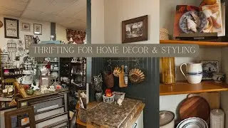 thrifting for vintage home decor & styling it 🍂 | cozy thrift vlog