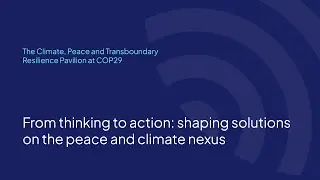 From thinking to action: shaping solutions on the peace and climate nexus