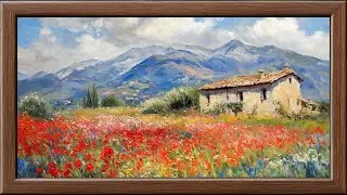 Castelluccio Flowers in Spring, Umbria | Frame TV Art 4K Screensaver | Monet Style