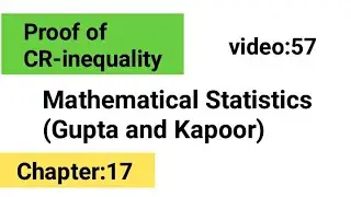 Proof of CR-Inequality || Statistical Inference || FMS