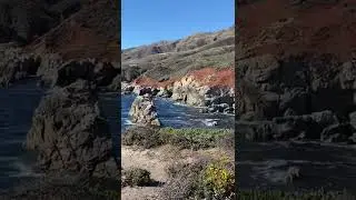 Waves crashing on rocks, Big Sur CA