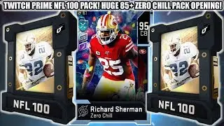 TWITCH PRIME NFL 100 PACK! HUGE 85+ ZERO CHILL PACK OPENING FOR 95 SHERMAN | MADDEN 20 ULTIMATE TEAM