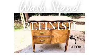 An Antique Wash Stand gets a new look! Refinish it with me! #diyfurniture  #diyfurniture 