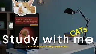 [Study with Me] 1.5-Hour Study Session | TESOL Grad Student & Fireplace Ambience 🔥