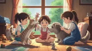 A Cozy Ghibli Rainy Evening 🌧️🍜 | Peaceful Family Life | Relaxing ASMR