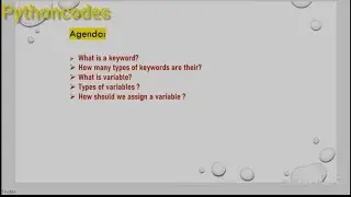 lecture 3: topics keywords and variables