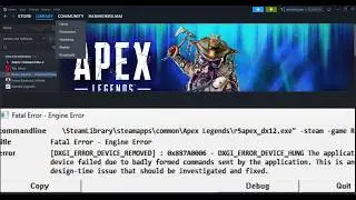 Fix Apex Legends Fatal Error Engine Error DXGI_ERROR_DEVICE_REMOVED 0x887A0006
