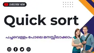 Quick sort|Quick sort algorithm in Malayalam|Datastructure using c