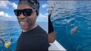 Xzibit Catches A Shark While Vacationing With Wife in The Tropics