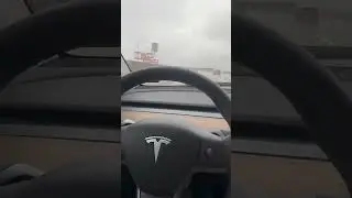 FSD Highway Mad Max Mode Acceleration Rainy #fullselfdriving #selfdrivingcar