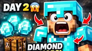 Insane luck on #day2 😱!| diamond mining minecraft 