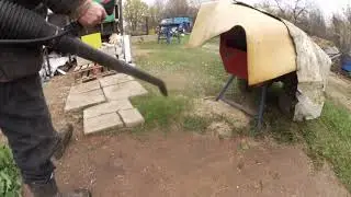 Уборка опилок пенопласта, воздуходувкой DOLMAR PB-500 R
