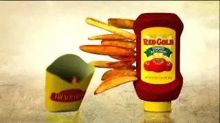 Attractive Ketchup Red Gold 3D Animation