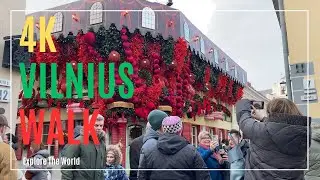 【4K】 Lithuania Vilnius - Day Walking through My Favorite Stikliai Stiklių Street in the Old Town