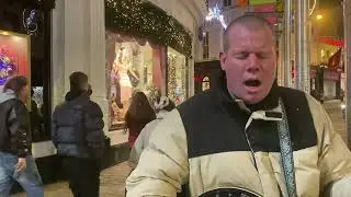 Robin Hey Busking in Galway Ireland - A Rainy Night in Soho