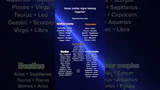 The Ultimate Zodiac Matches: Signs That Just Fit! 🌌 #zodiacsigns #astrology #zodiac