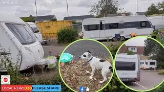 Travellers Caravans and Dogs Take Over Car Park in Oxhey Watford