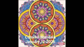 Happy Color By Number - Tangle Mandala 2025 Colorful Mandala Coloring Page January 12 2026
