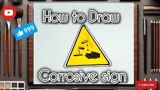 How to Draw a Corrosive Danger Sign | Chemistry Hazard Symbols Drawing Tutorial