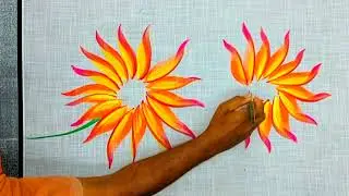 freehand painting easy, small acrylic painting tutorial, #fabricpainting, #287