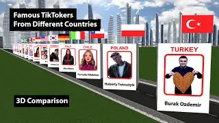Famous TikTokers  From Different Countries | 3D Comparison Animation | Data Chart