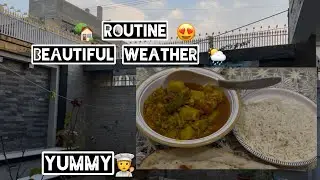 Daily routine 😍||Raily weather 🌦️ Easy recipe Mix Sabzi Cooking by trilogy Sisters🧑&zwj;🍳