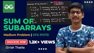 Sum of Subarrays | GFG POTD | Medium Problem | Math #gfg #gfgpotd #dsa