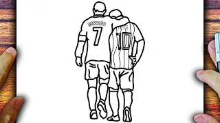 CÓMO DIBUJAR A CRISTIANO RONALDO Y MESSI