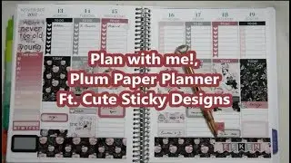 Plan with me / Plum Paper Planner / Ft. Cute Sticky Designs