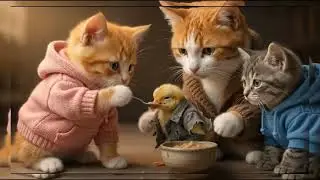 Baby Chick Left Alone in Deadly Snowstorm&mdash;Cat Family's Heroic Rescue