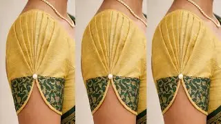 Latest Designer Blouse Sleeve Design✂️Stylish Pleated Sleeve with Classy Border Cutting & Stitching