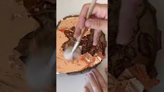 What happens when you copper leaf to wood burning? #pyrography