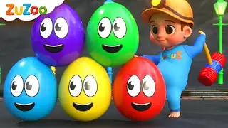 Exploring Colorful Surprise Eggs | Yes Yes Playground Song | ZuZoo Nursery Rhymes & Kids Songs