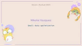 Small data optimization -  Nikolai Vazquez