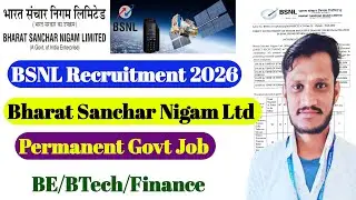 BSNL Recruitment 2026 | BE/BTech Engineering Jobs | BSNL SET Recruitment 2026 | Govt jobs | psu jobs