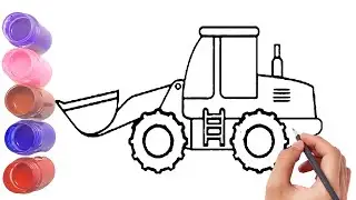 Drawing and Coloring Wheel Loader Heavy Equipment