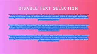 How to disable text selection HTML, CSS || 