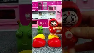 Nezha Eats ALL The Food! 😱 Green Worm CRIES! Funny Toy Story #asmr #barbie #relaxing #animation