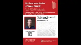 UW-AOS Department Seminar - November 5, 2025 - Jonah Shaw