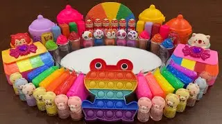 Makeup And CLay Into Clear Slime! Best Slime! Satisfying Slime Video ! #871